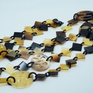 Hermes Vintage Buffalo Horn approx. 24" Long Necklace